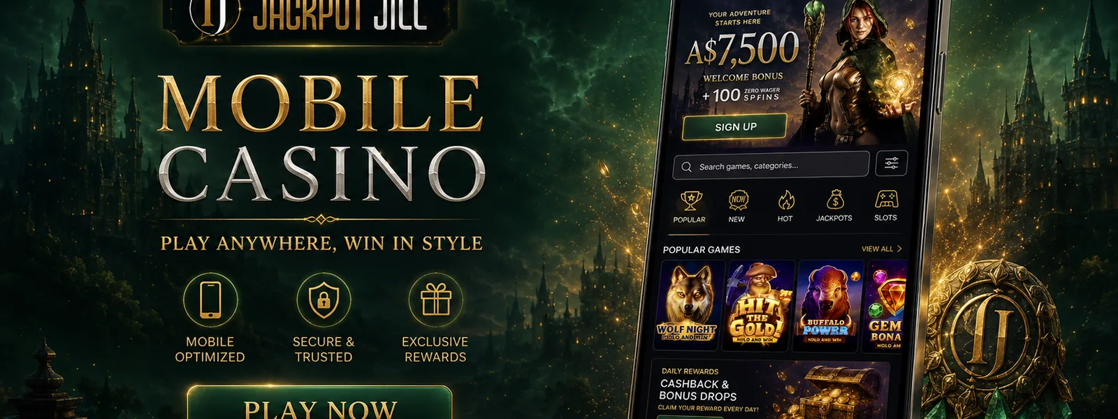 Jackpot Jill mobile casino banner