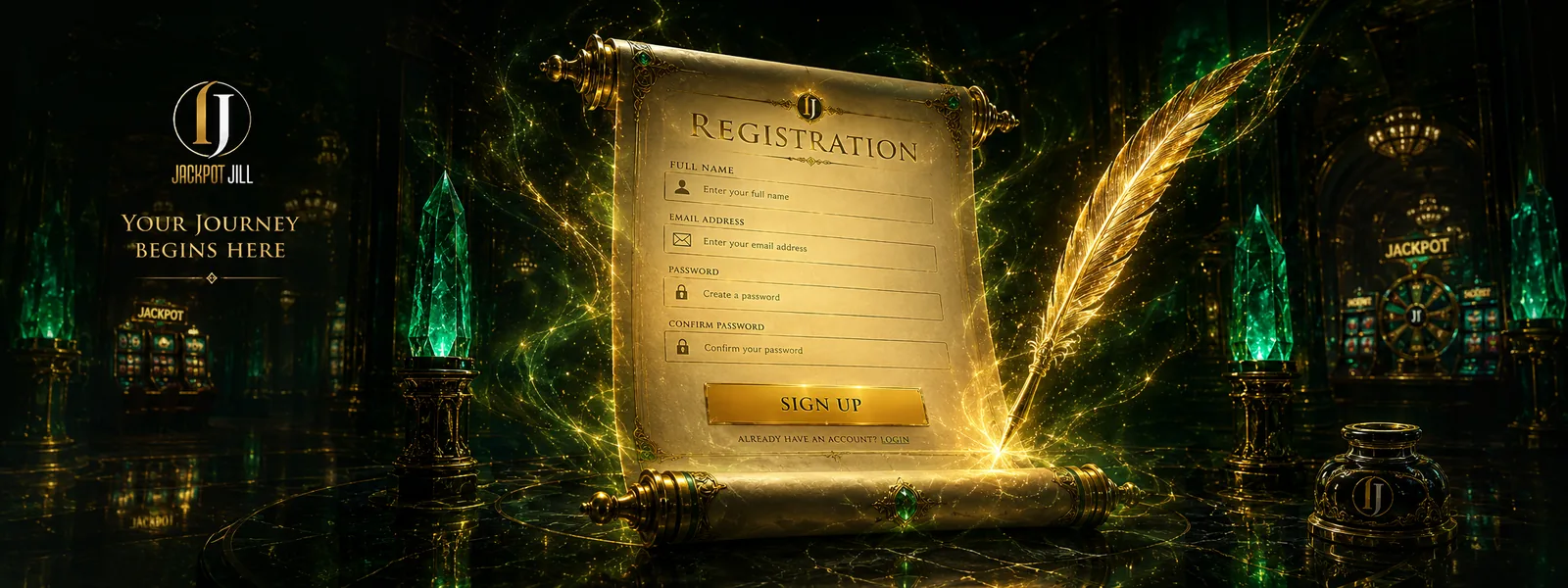 Jackpot Jill registration scroll